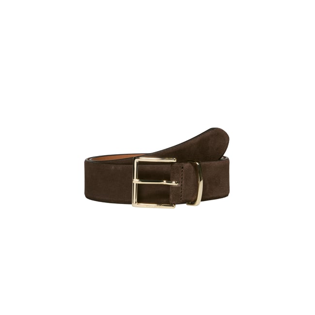 Ceinture modèle Gjesa en cuir velours gris <span itemprop=