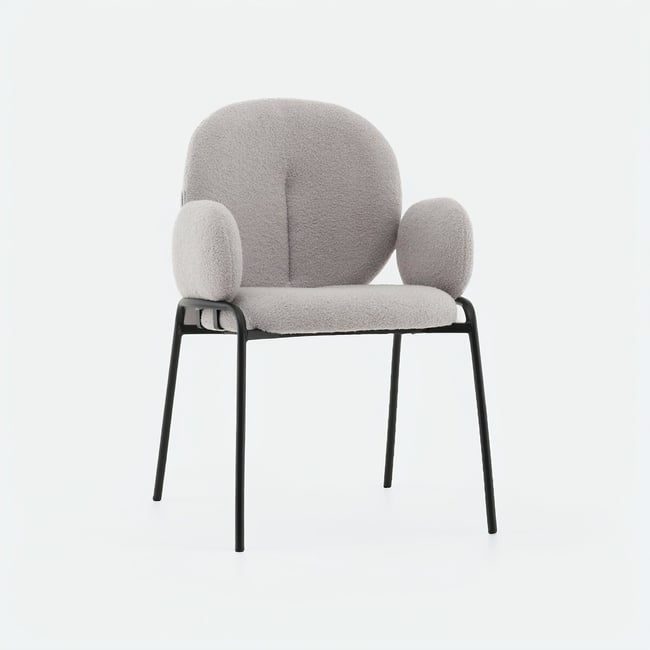 Стул с подлокотниками и обивкой из букле - SO'HOME