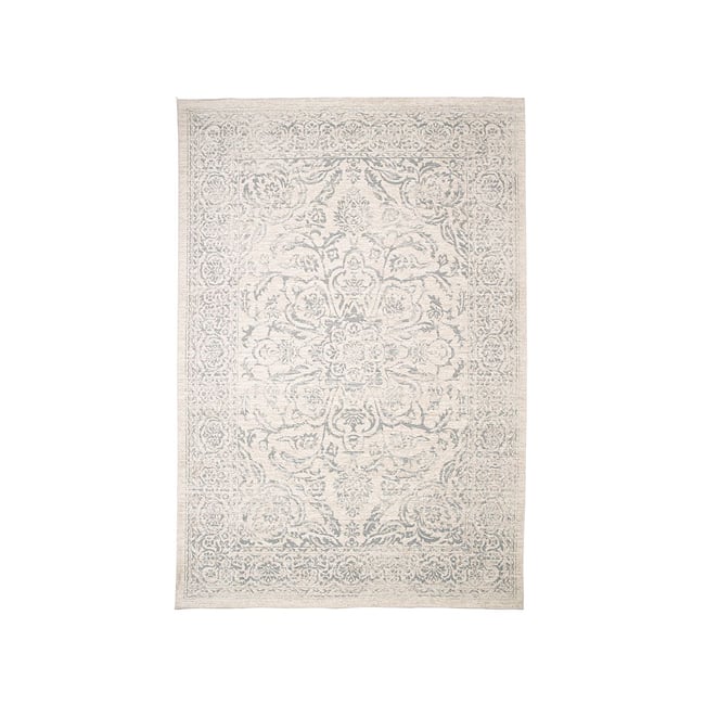 Tapis poils ras style ethnique, HIND Couleur bleu <span itemprop=