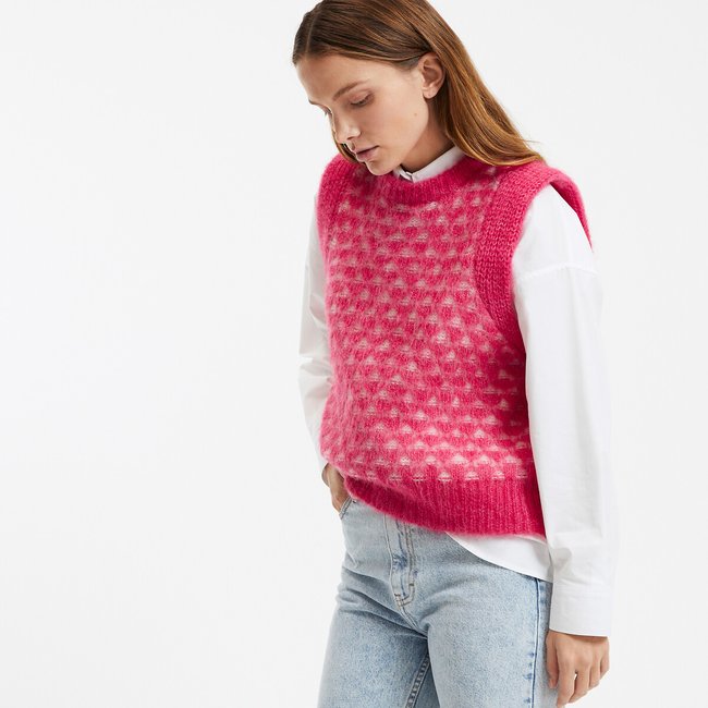 Maglione girocollo in maglia grossa rosa LA REDOUTE COLLECTIONS