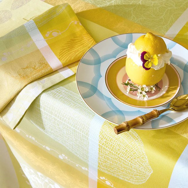 Serviette pur coton MILLE LIEUES aube <span itemprop=