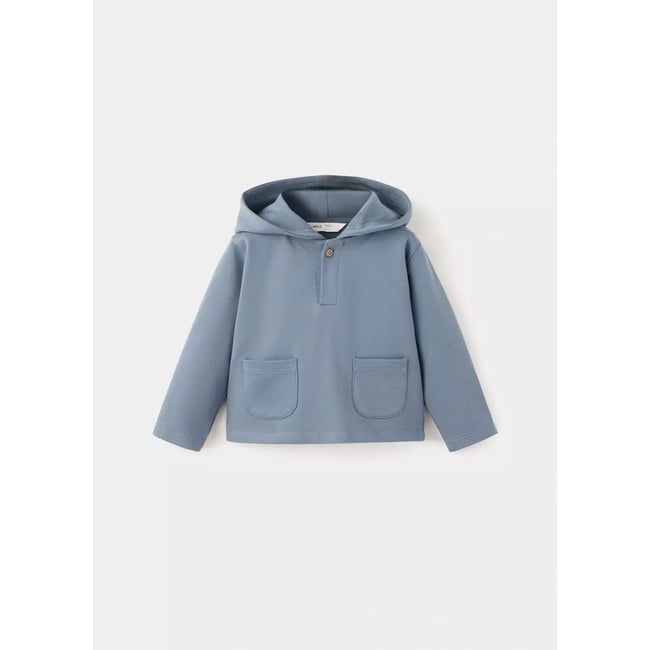 Sweat à capuche avec poches bleu indigo <span itemprop=