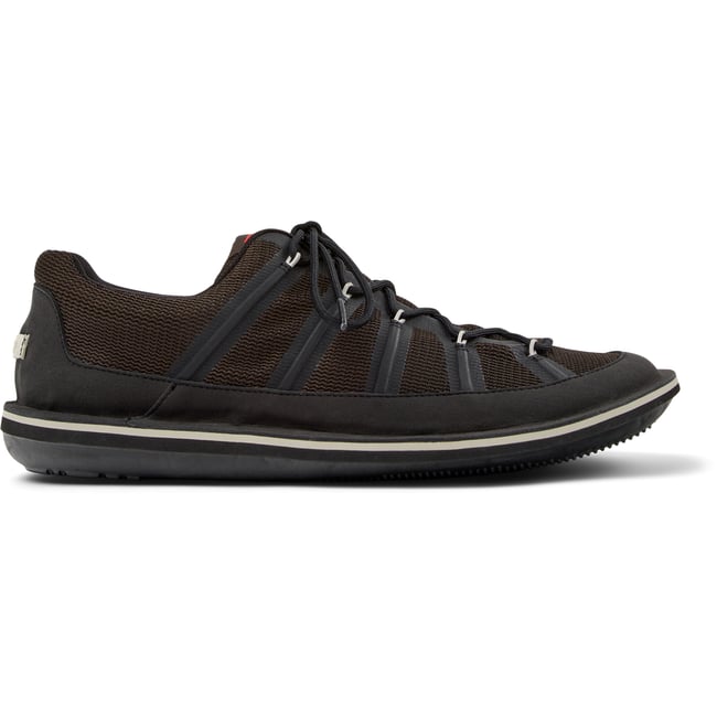 Baskets Cuir BEETLE gris noir <span itemprop=