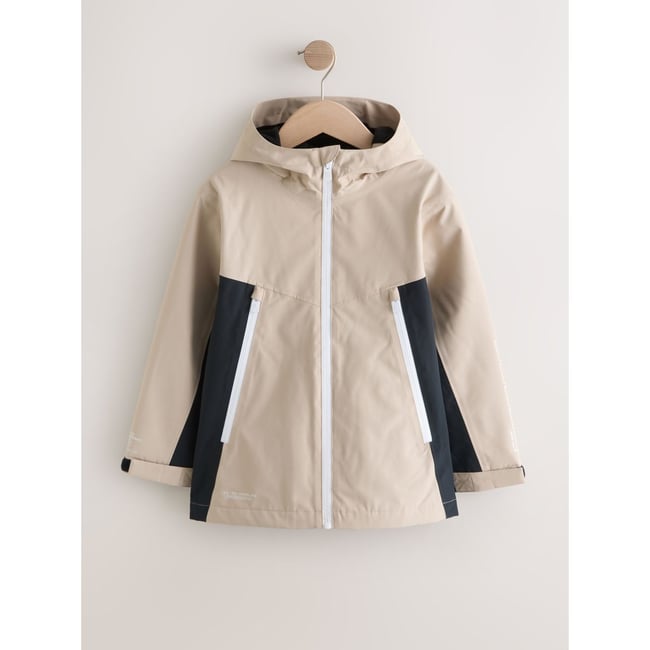 Veste à capuche imperméable doublée naturel <span itemprop=