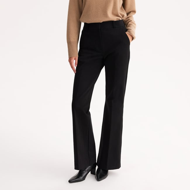 Pantalon forme bootcut, coton stretch - ANNE WEYBURN
