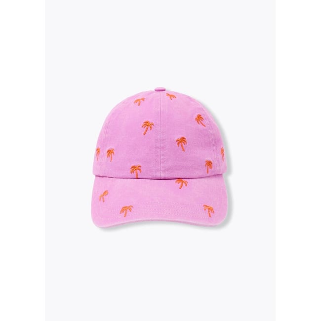 Casquette brodée léopard rose <span itemprop=
