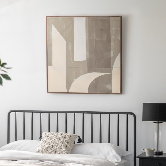 80x80cm Concreta Abstract Framed Canvas, brown, SO'HOME