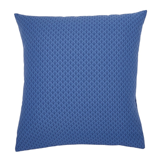 Taie d'oreiller imprimée en viscose de bambou, CAMILLE bleu marine <span itemprop=