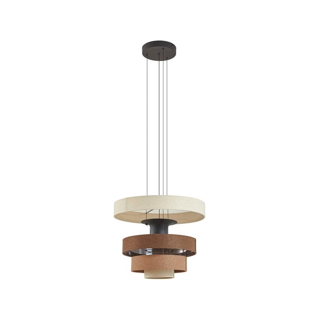 Suspension en textile moderneLED, Peldano Couleur beige, marron <span itemprop=