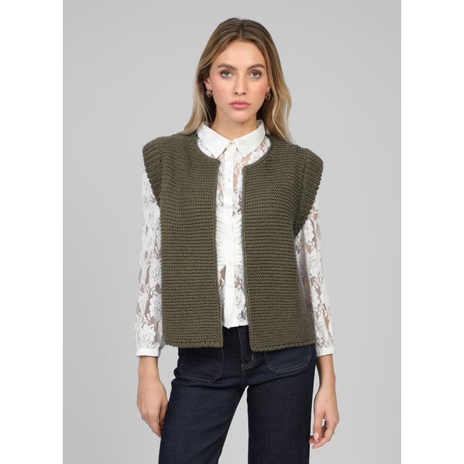 Cardigan Sans Manche Legringou A militaire <span itemprop=