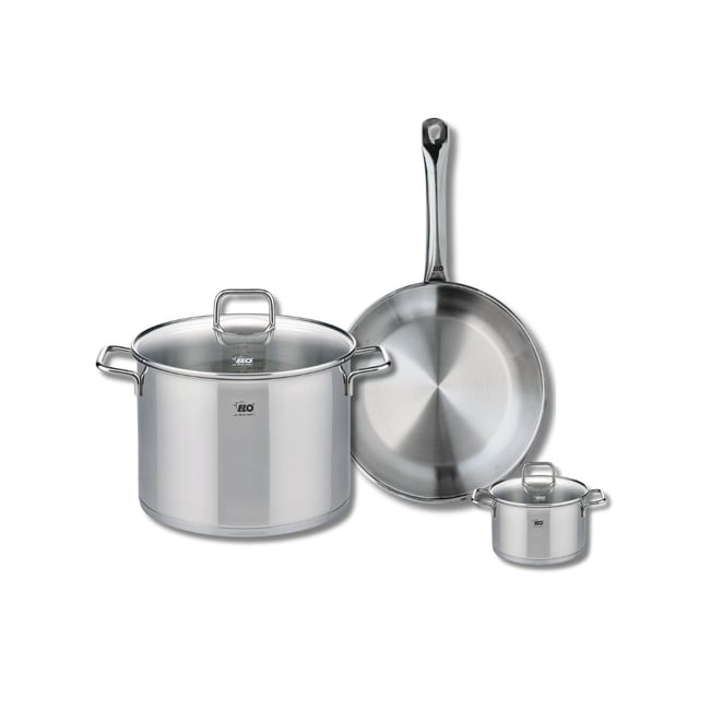 Batterie 1 poêle 28cm + 2 faitouts 12/26cm PROFI CITRIN inox <span itemprop=