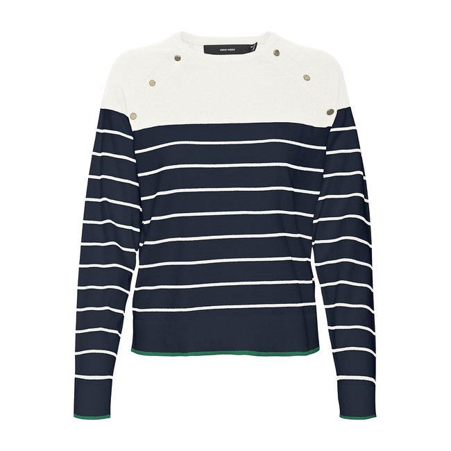 Jersey de rayas, detalles de botones blanco/azul <span itemprop=