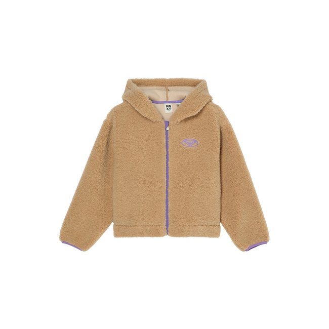 Sweat zippé à capuche LIVE IN WINTER. beige pebble <span itemprop=