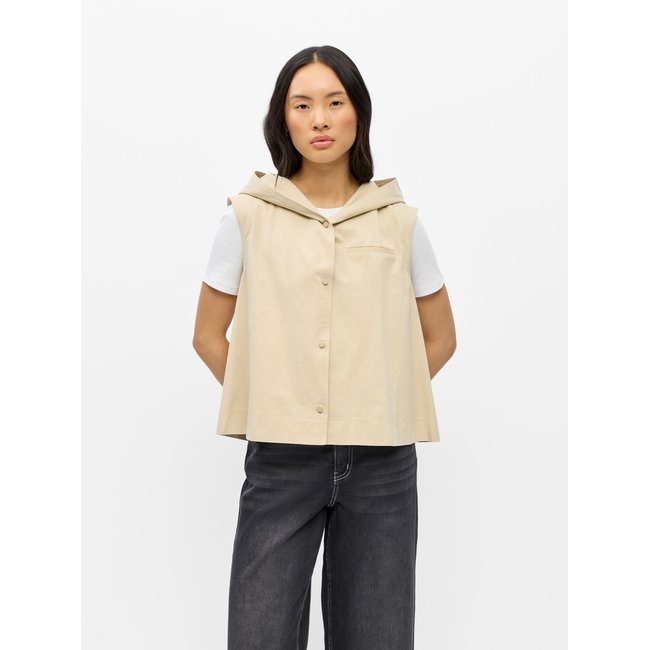 Chemise Sweat à capuche sans manches blanc - humus1 <span itemprop=
