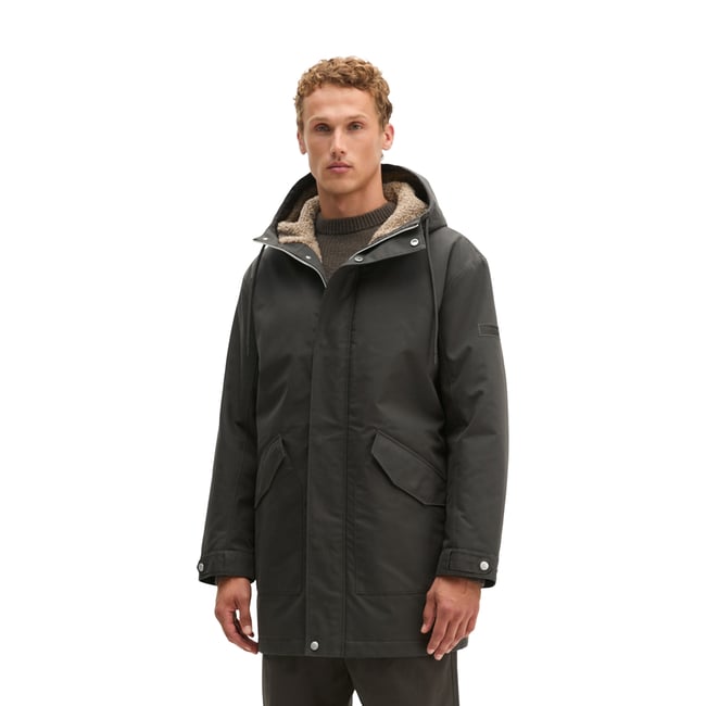 Veste à capuche en toile, coupe regular avec doublure en peluche et rembourrage en Unifi REPREVE® - MARC O'POLO