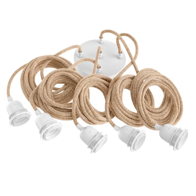 Câble électrique pour suspension FITTING LAMP Couleur blanc beige <span itemprop=