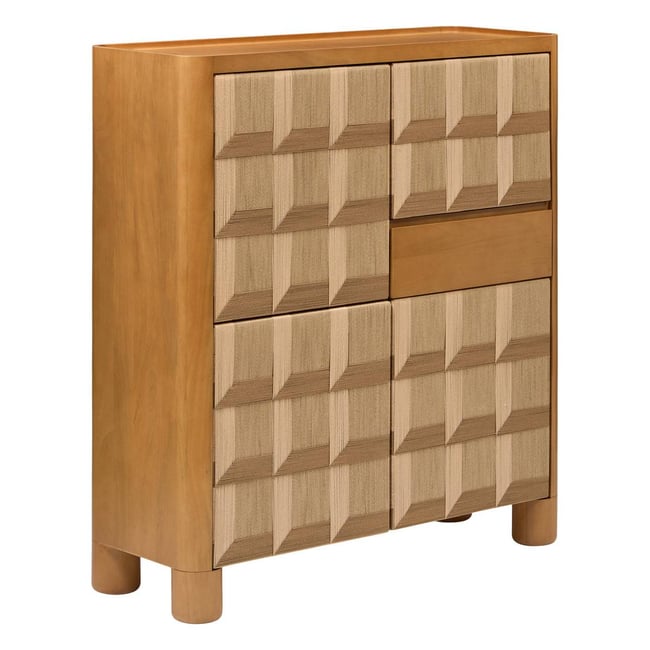 Buffet haut rectangulaire avec portes et tiroir en manguier NETSI Couleur sable <span itemprop=