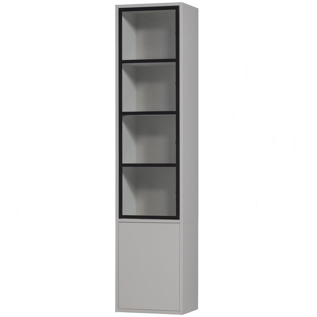 Vitrine en pin et verre BASIC Couleur brume <span itemprop=