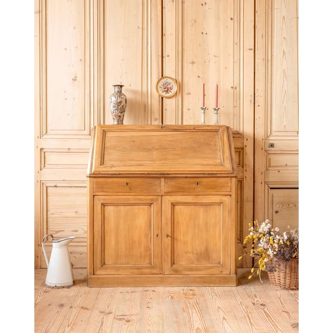 Secrétaire vintage en bois Edouard N°1041 - Bon état Couleur bois foncé <span itemprop=