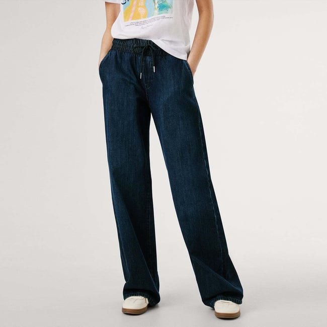 Jean Coupe Large, Taille Moyenne - Eva authentic dark indigo /soft to <span itemprop=