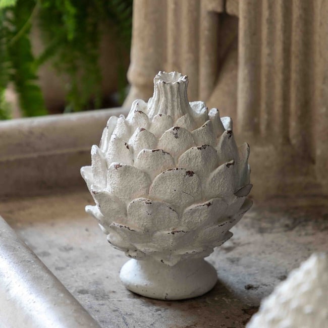 20cm Artichoke Sculpture Ornament, white, ÉDITÉ
