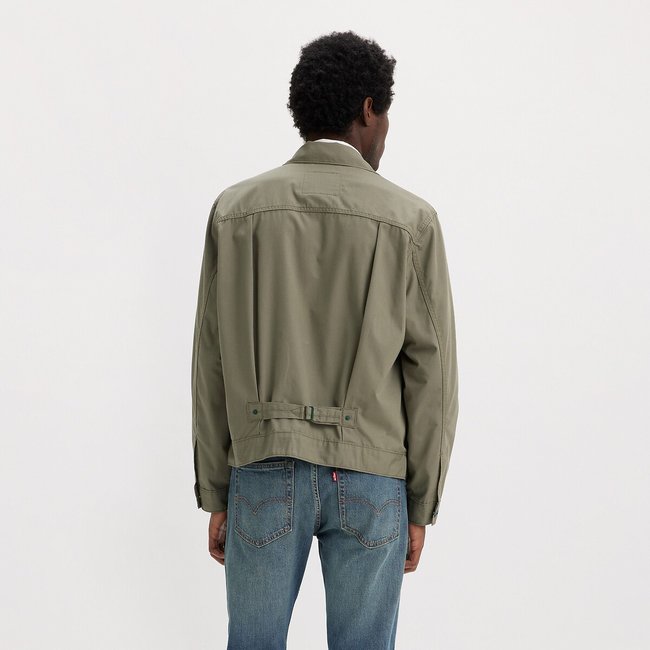 Khaki denim trucker jacket shop