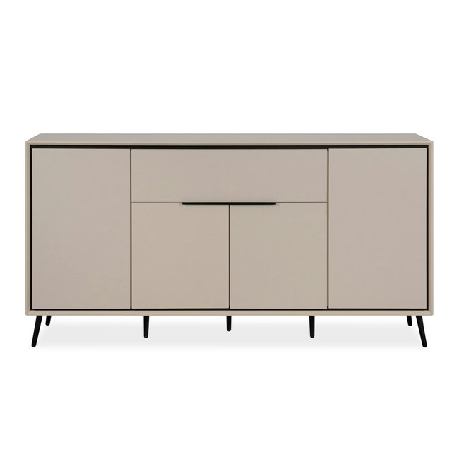 Buffet moderne taupe 4 portes 1 tiroir AVIO Couleur beige <span itemprop=