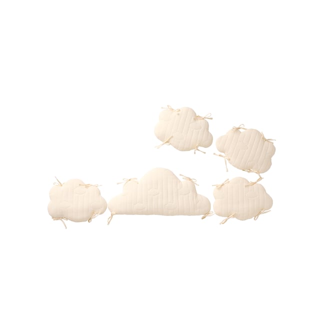 Tour de lit / tour de parc coussins nuages écru <span itemprop=