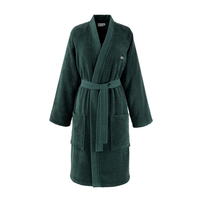 Peignoir de bain en coton, L BLASON vert <span itemprop=