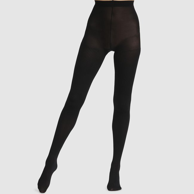 Collants opaques Cotelé Style - 50 deniers noir <span itemprop=