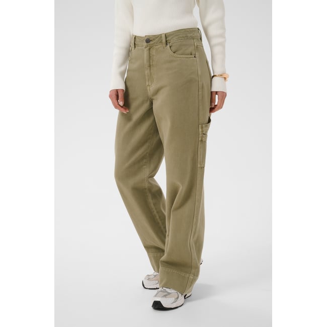 Pantalon casual vert aloe <span itemprop=