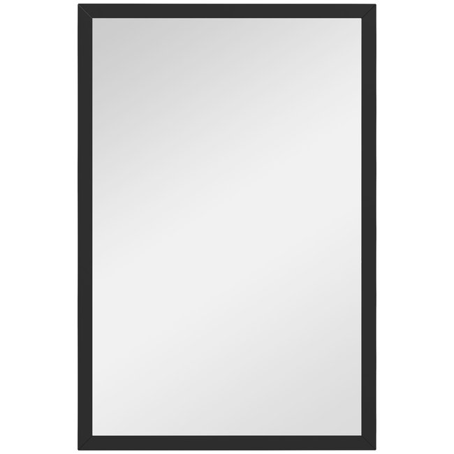 Miroir mural rectangulaire dim. 40L x 60H cm cadre bois noir Couleur noir <span itemprop=