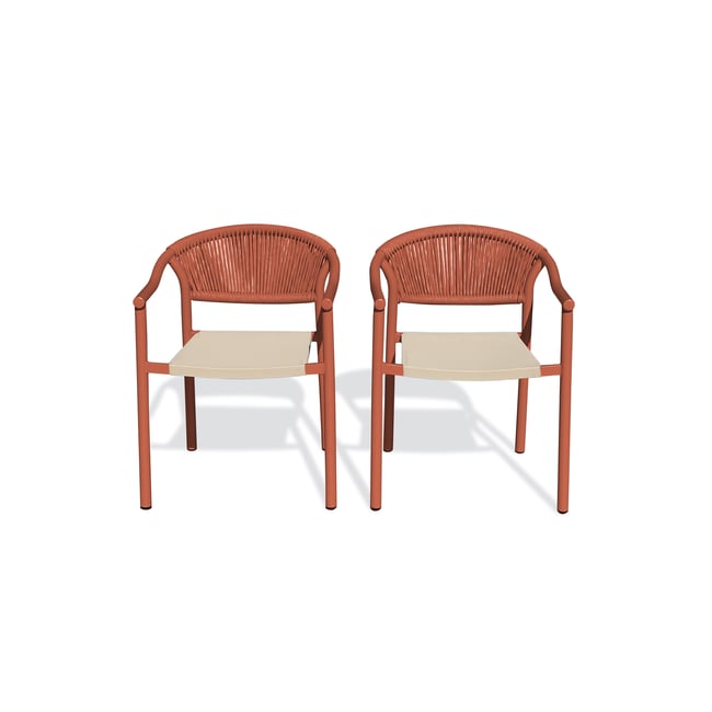 Lot de 2 fauteuils de jardin - SUMBA terracotta <span itemprop=