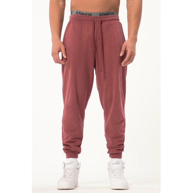 Pantalon de jogging, acid washed rouge foncé <span itemprop=