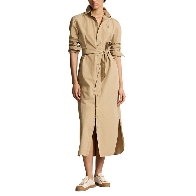 Shirt dress beige clearance