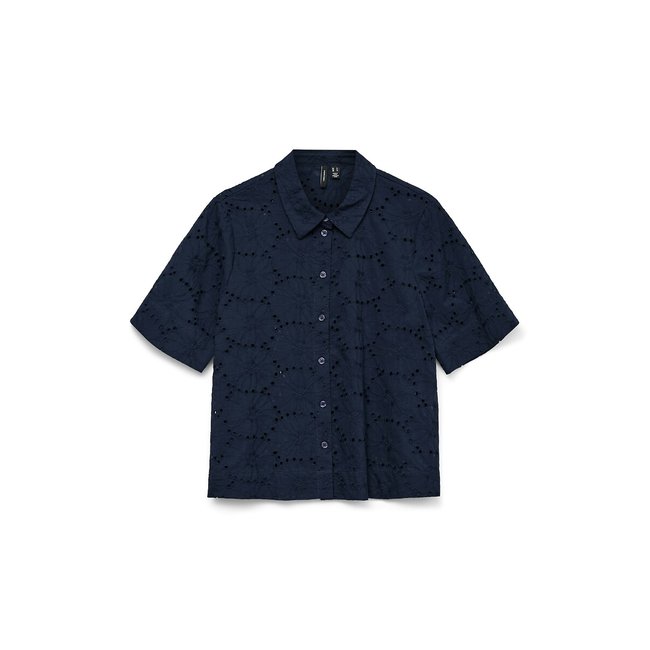 Camisa de mangas curtas, bordado inglês - VERO MODA