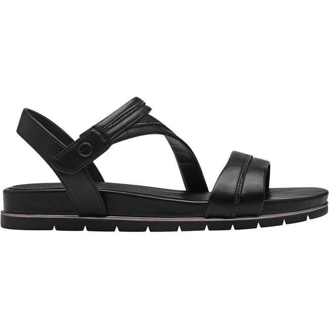 Sandales semi-compensées noir <span itemprop=