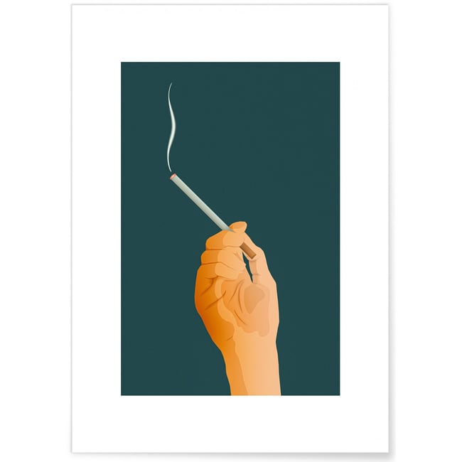 Affiche 'Cigarette' Couleur blanc <span itemprop=