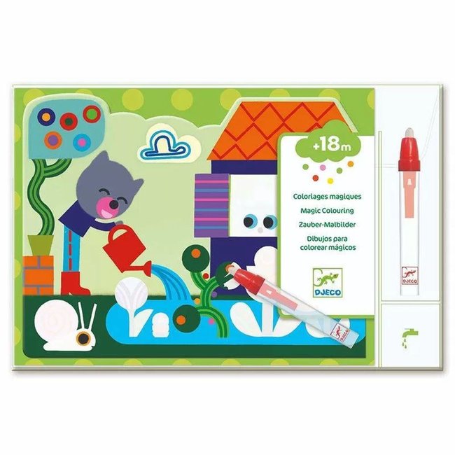 Coloriage a l eau cache dans le jardin vert <span itemprop=