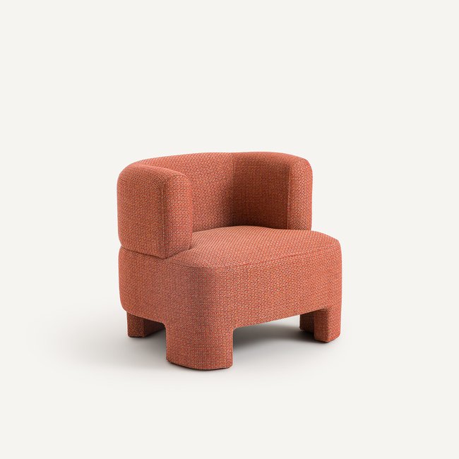 Sillón pequeño de polipropileno texturizado Darrel teja <span itemprop=