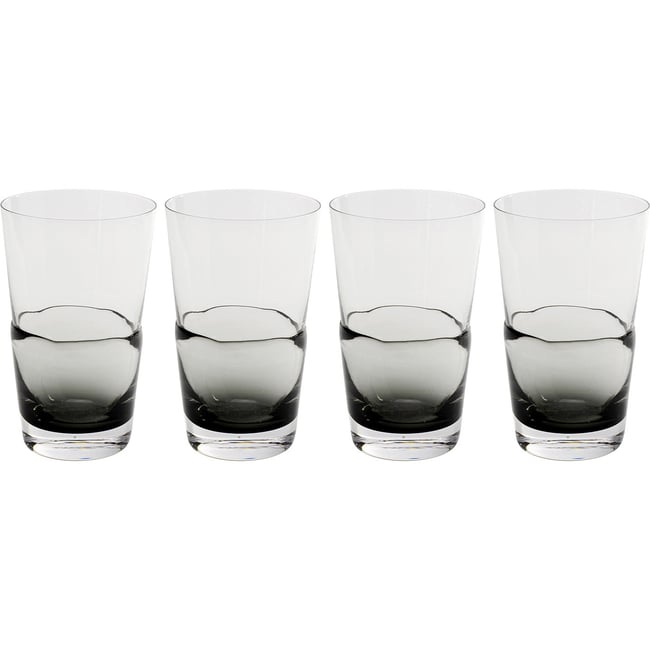 Lot de 4 verres à eau, MIMI Couleur gris <span itemprop=