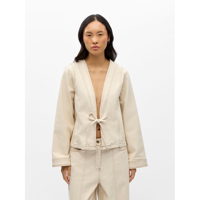 Veste En Jean blanc - beige denim1 <span itemprop=