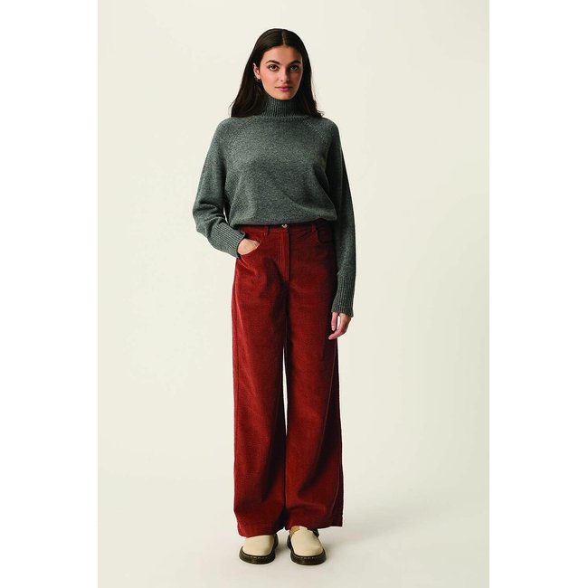 Pantalon large en velours, SIAMOIS rouille <span itemprop=