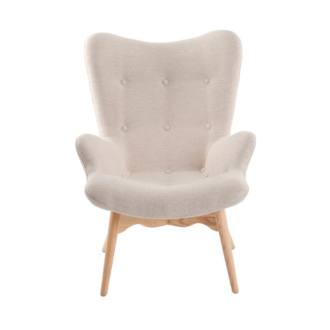 Fauteuil en tissu beige Couleur beige | ash <span itemprop=