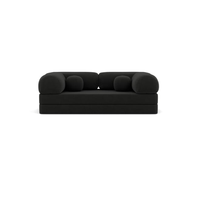 Canapé 3pl convertible en velours texturé, NEBULA - LISA DESIGN