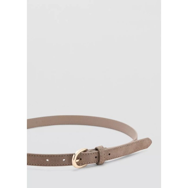 Ceinture cuir suède marron moyen <span itemprop=