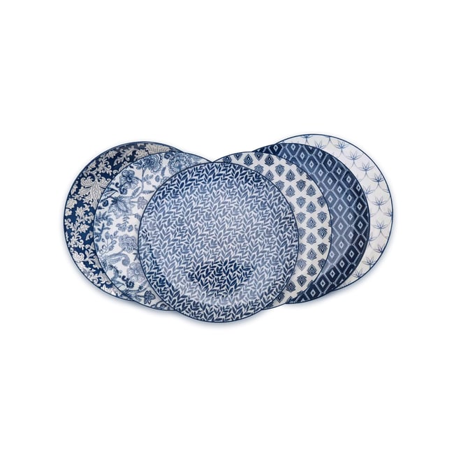 Lot de 6 assiettes à dessert, MAJORELLE Couleur bleu <span itemprop=