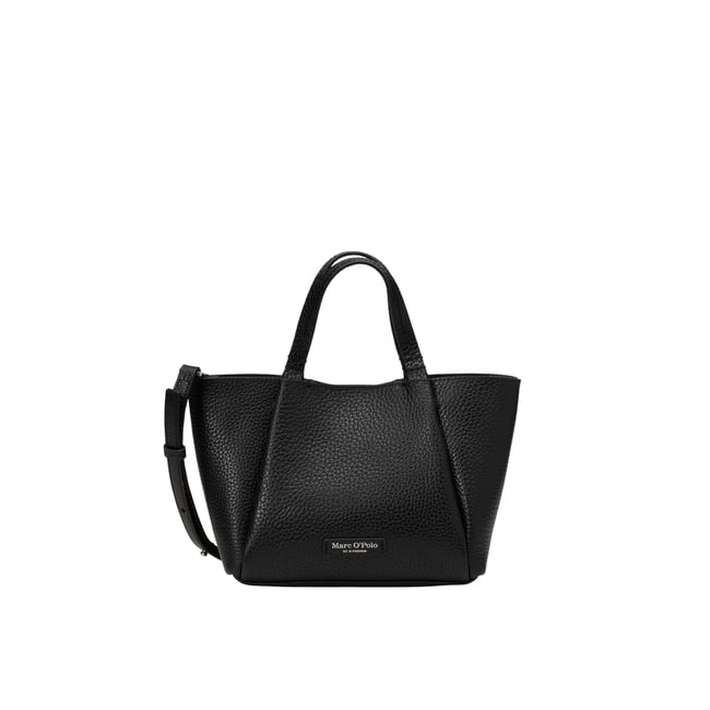 Sac à bandoulière en cuir de vache finement grainé noir <span itemprop=