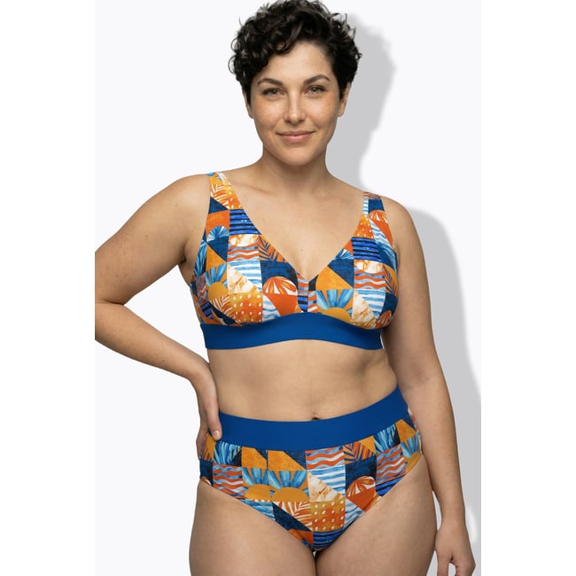 Bikini avec bonnets souples bleu roi <span itemprop=