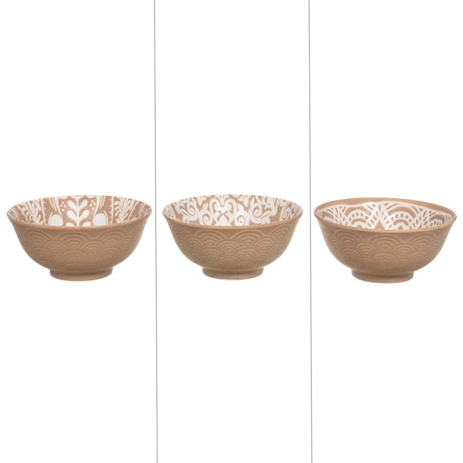 Bol beige Safi 15 cm (lot de 3) Couleur crème / ivoire <span itemprop=